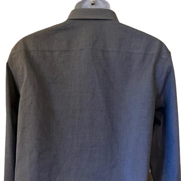 UNTUCKit Blue Button Down Wrinkle Free Tall Slim Dress Shirt, Large - Picture 6 of 6